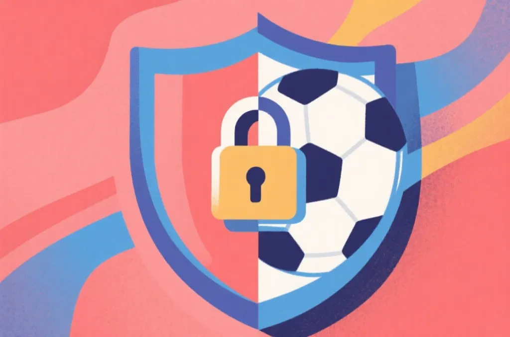 盾牌与足球的安全概念图