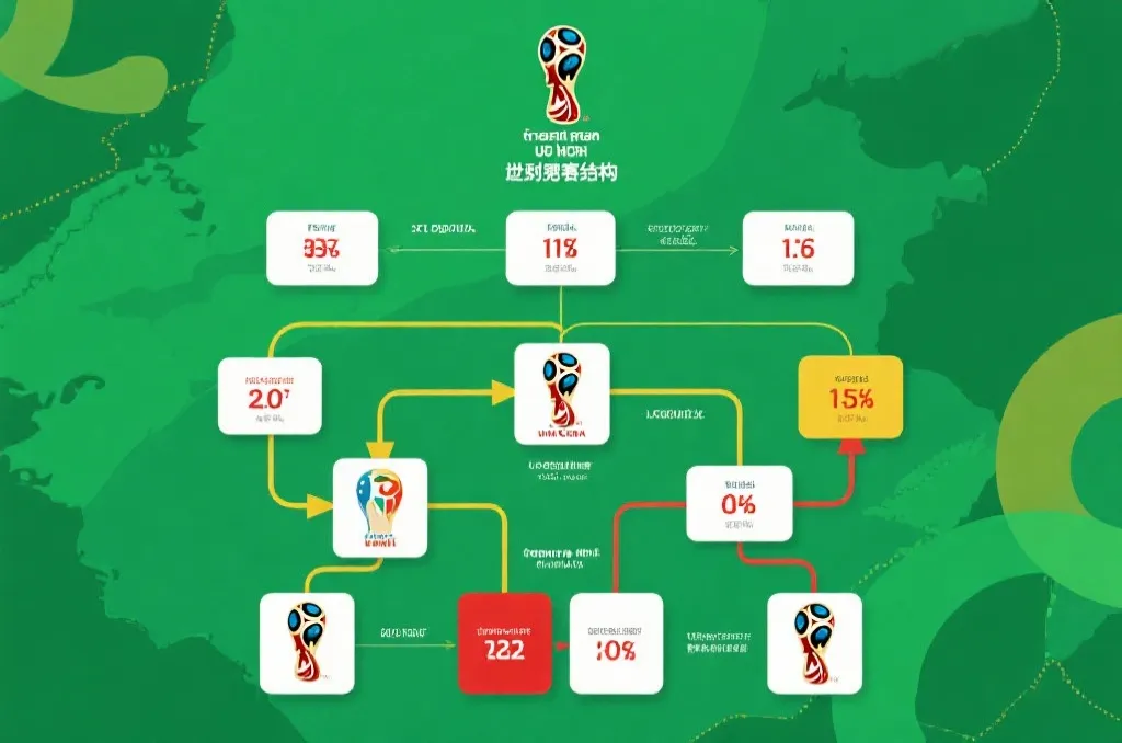 世界杯淘汰赛对阵图信息图与数据可视化布局